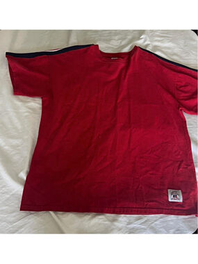 Russell Athletic Men’s Red Solid Logo Crew Neck Short Sleeve T-Shirt Size L